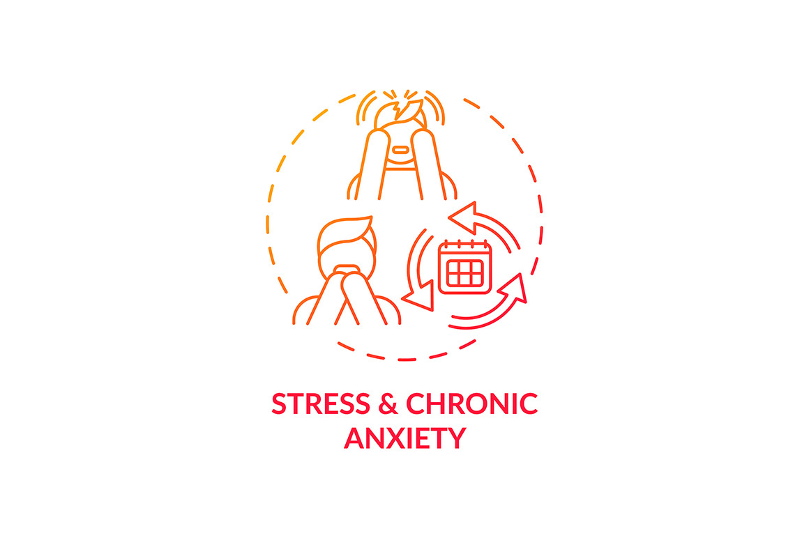 Stress and chronic anxiety icon, an Outline Icon by IMG Visuals