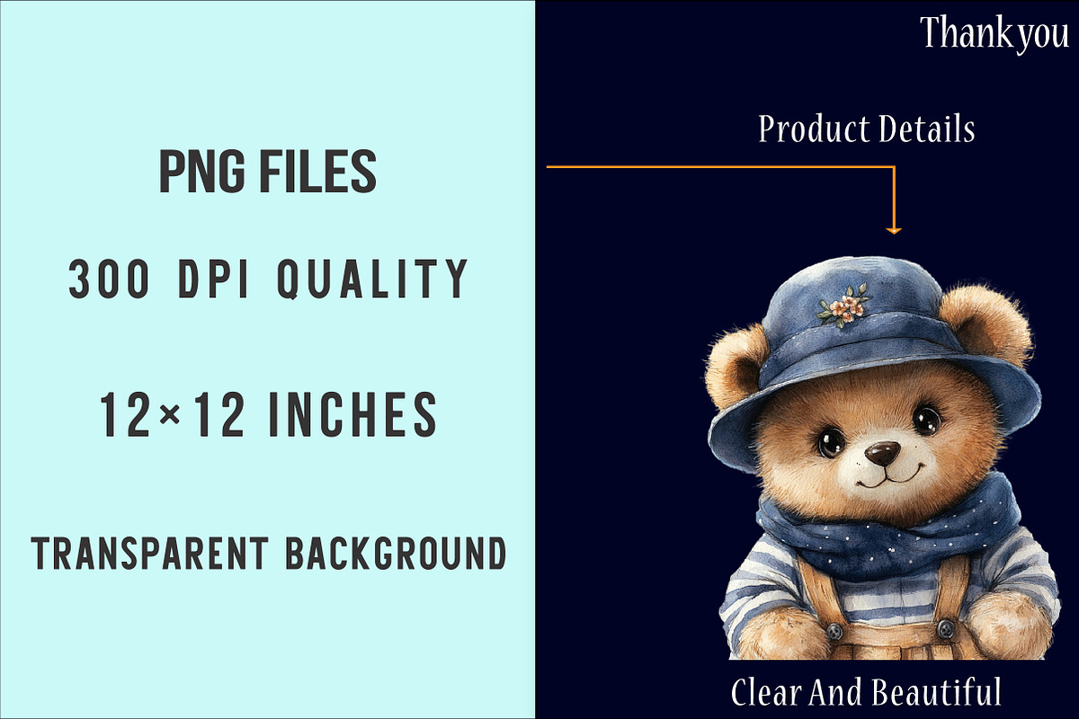 Cute Sailor Teddy Bear Clipart, an Illustration by SinaCreation (Photo 5 of 5)