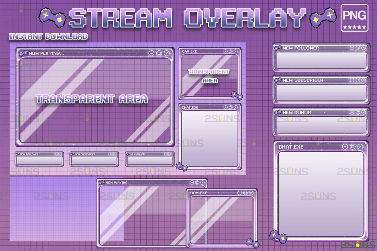 Kawaii twitch overlay package, a Social Media Template by 2SUNS (Photo 1 of 3)