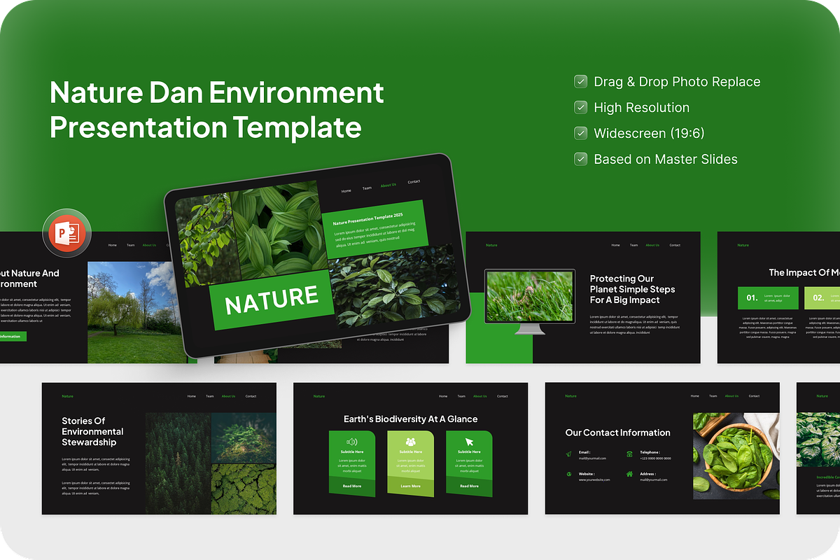 Nature & Environment PowerPoint, a Presentation Template by Annora Studio (Photo 1 of 5)