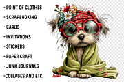 Whimsical Summer Dogs Clipart Bundle, an Illustration by SinaCreation (Thumbnail 3 of 7)