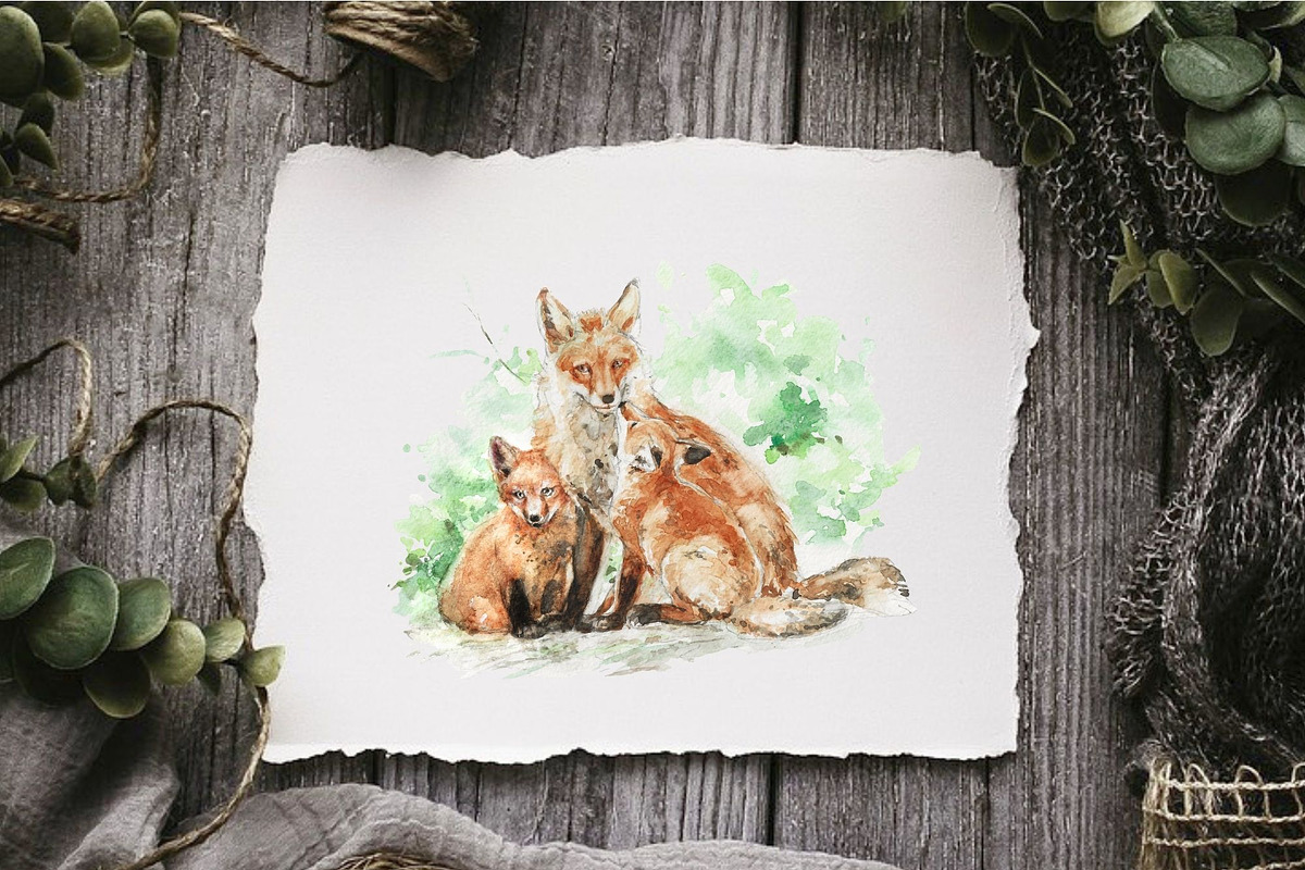 Little Fox Watercolor Nursery Set, an Animal Illustration by Kolorata Art (Photo 4 of 6)