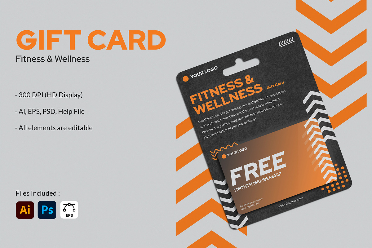 Fitness and Wellness - Gift Card, a Card Template by StreaksideStd (Photo 1 of 3)