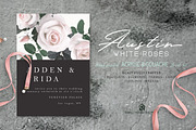 White Austin Roses - Floral Set, a Graphic by SmallHouseBigPony (Thumbnail 3 of 6)