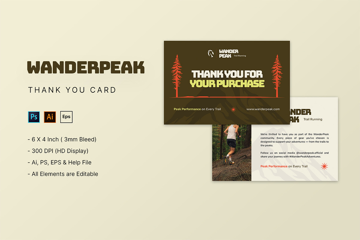 Wanderpeak - Thank You Card preview 2