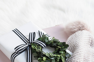 Portrait Holiday Image, gift & hat