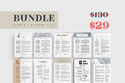 Simple Resume BUNDLE Template M, a Resume Template by Showy68 Template (Thumbnail 1 of 7)