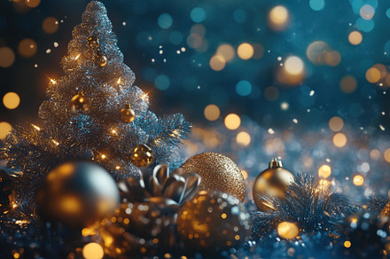 Sparkling holiday decorations create, a Photo by Tanuart