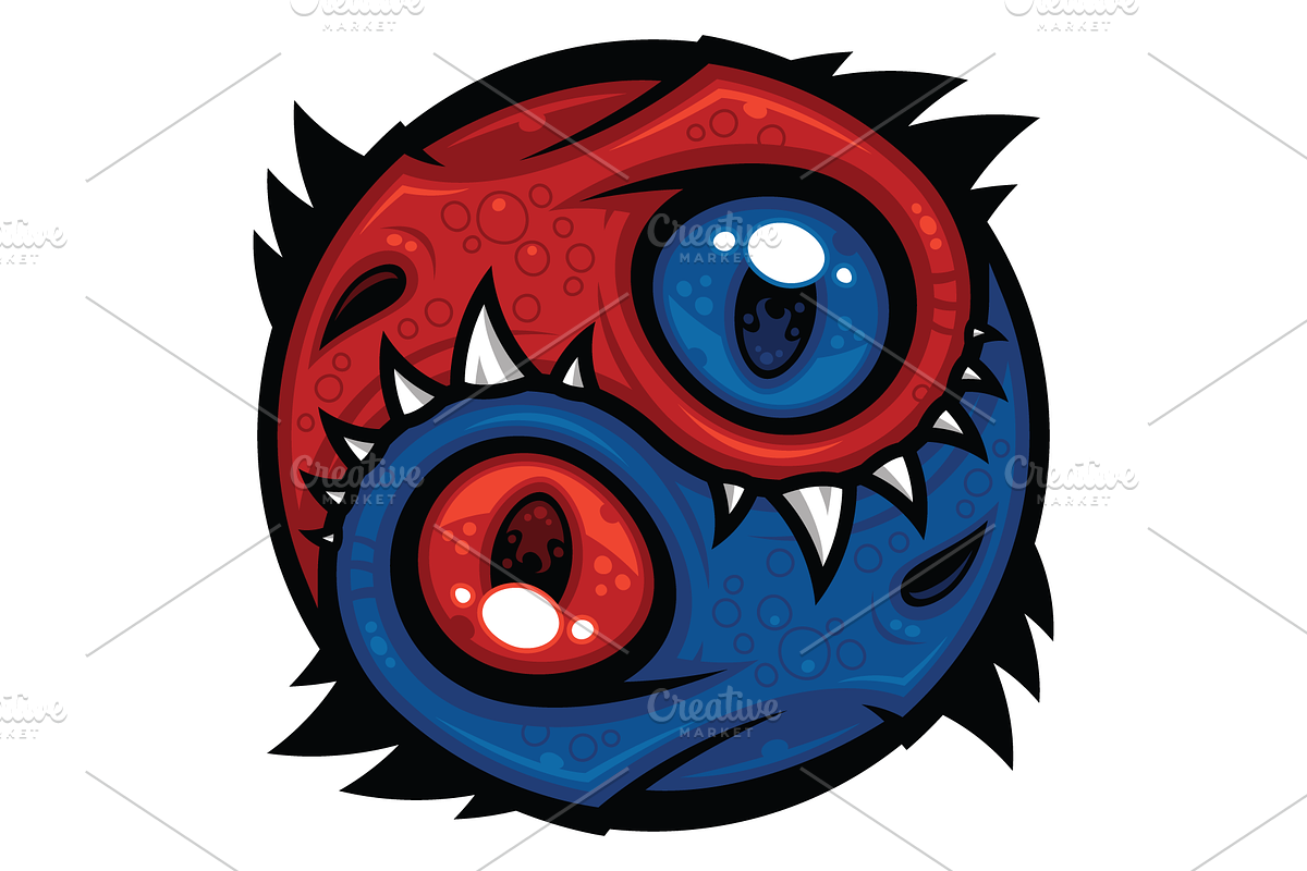 Red and Blue Yin Yang Dragons, an Illustration by Schwegel Illustration (Photo 2 of 3)