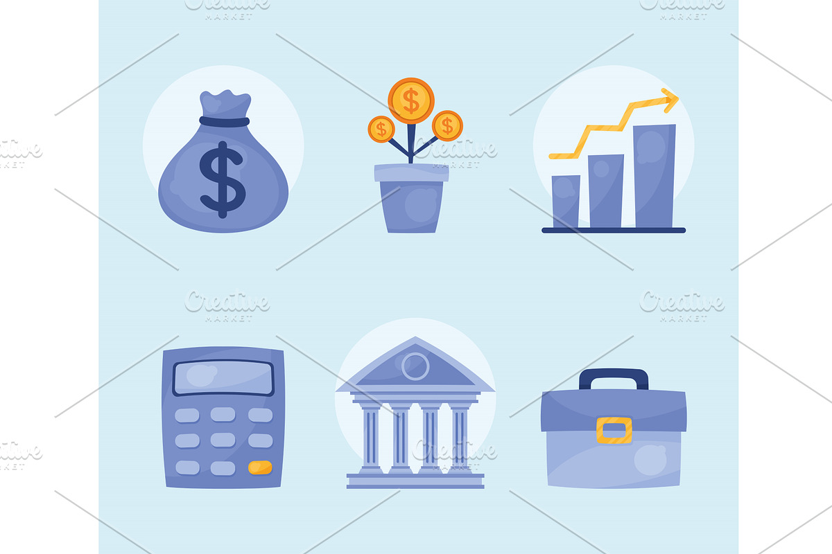 money income icons, an Object Illustration by studiogstock