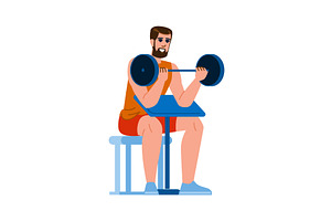 Strong man lifting weights, a Sport Illustration by pikepicture