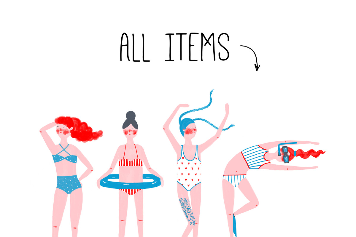 Swim-Swim | HandDrawn Graphics, a Person Illustration by Daria Miazhevich (Photo 5 of 5)