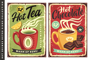 Coffe And Tea Retro Signs