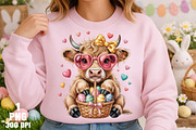 Easter Day Highland Cow PNG, an Illustration by Daily.Designs (Thumbnail 2 of 5)