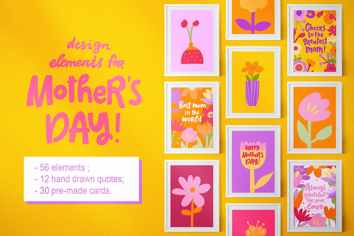Mother's Day Cards, a Decorative Illustration by ShooShooShop (Photo 1 of 14)