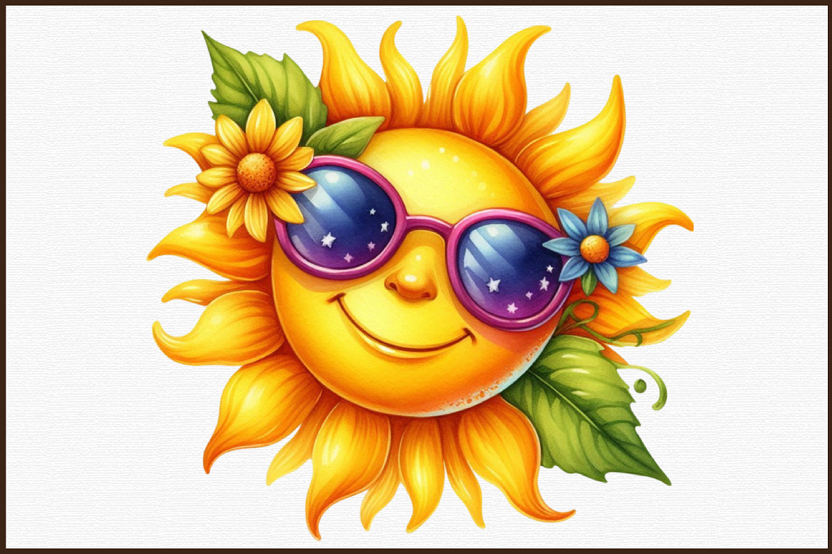 Watercolor Hello Summer Clipart, an Illustration by Sublimation Artist (Photo 3 of 6)