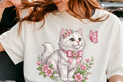 Cute Floral Cat Butterfly PNG, an Object Illustration by DreamCafeArt (Thumbnail 2 of 6)