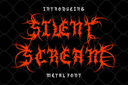 Silent Scream - Metal Font, a Blackletter Font by PutraCetol Studio (Thumbnail 1 of 11)