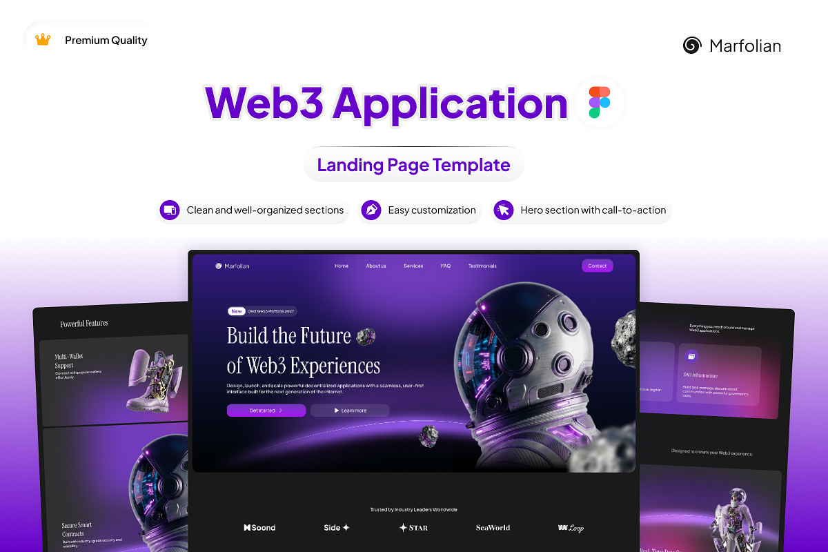 Web3 Application Landing Page, a Landing Page Template by Font Kingdom (Photo 1 of 5)