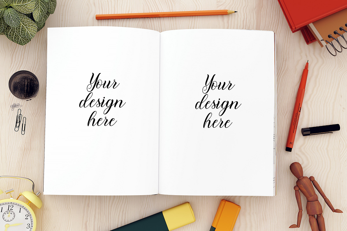 Planner mockup. Notebook mockup., a Print Template by MockupMarket (Photo 3 of 4)