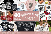 Mommy and me SVG bundle 40 designs, an Illustration by BlackCatsMedia (Thumbnail 1 of 3)