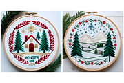 SET Winter Embroidery Handmade, a Background Graphic by IrySha (Thumbnail 5 of 7)