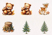 Fall Woodland Animals Png, a Seasonal Illustration by CreationArt (Thumbnail 3 of 7)