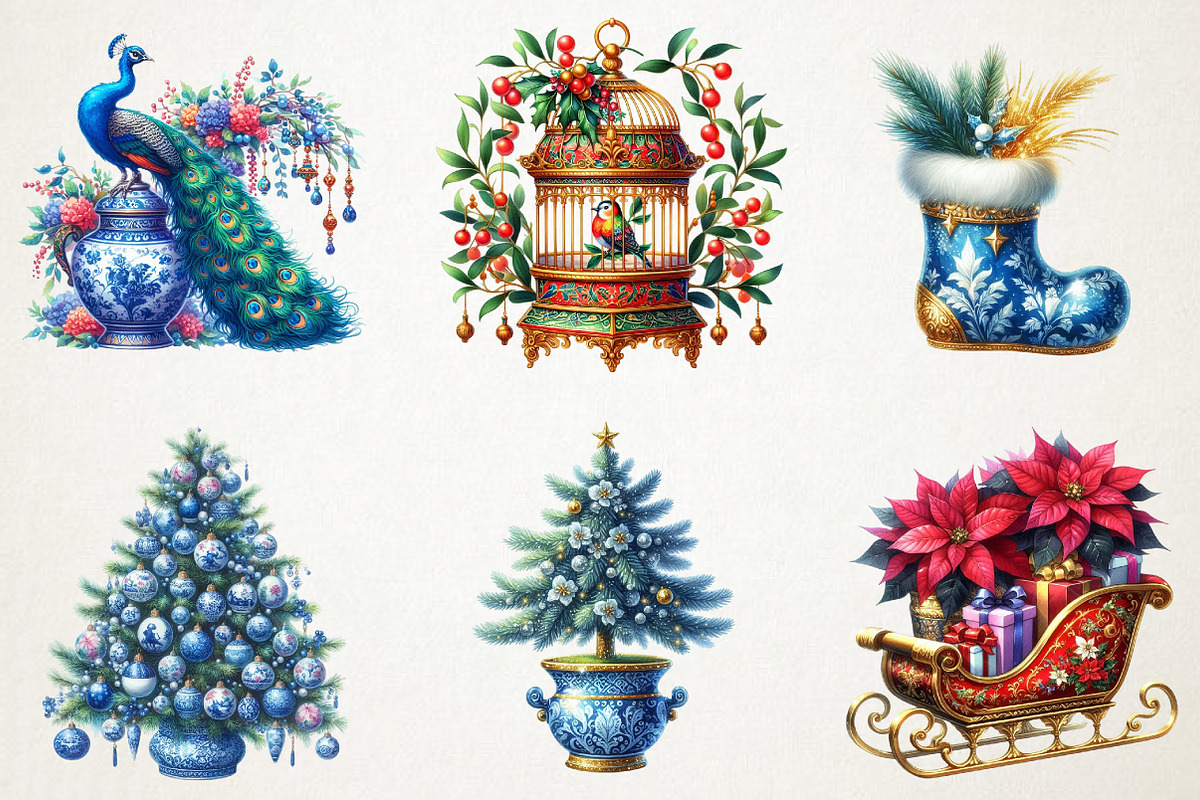 Christmas Chinoiserie Sublimation PN, an Illustration by RobertsArt (Photo 6 of 7)