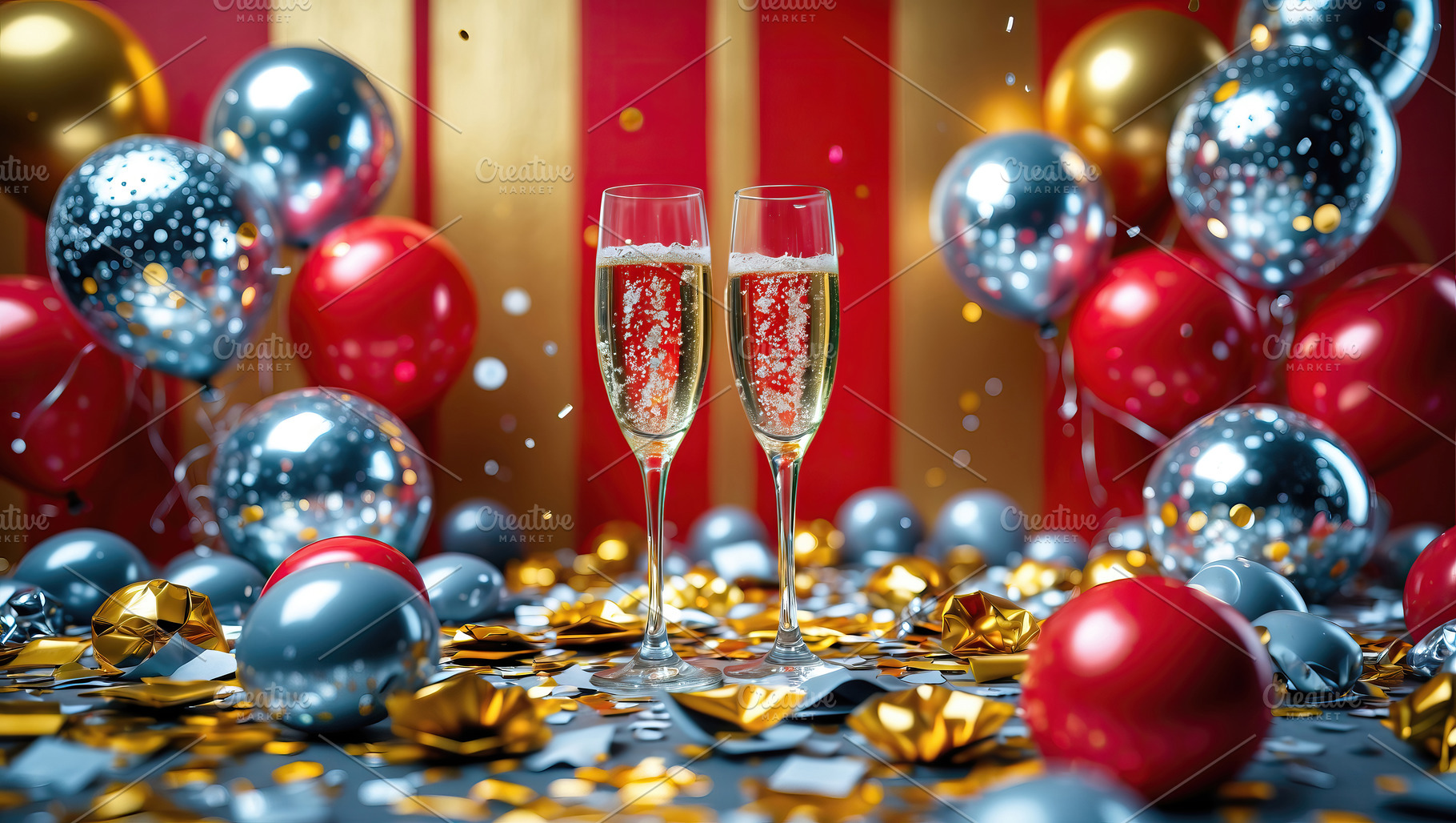 Celebratory toast with champagne gla, a Background Photo by Perpis