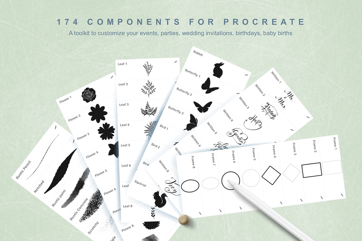 Procreate Event Drawing Toolkit, a Brush Add-On by Rosangela Curti (Photo 5 of 17)