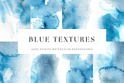 Watercolor Blue Textures Backgrounds, a Texture Graphic by Kolorata Art (Thumbnail 1 of 7)