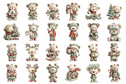 Christmas Teddy Bear Clipart, an Illustration by Daily.Designs (Thumbnail 5 of 5)