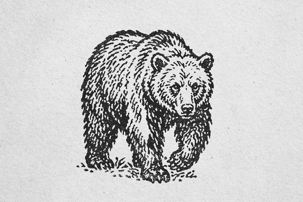 Vintage Grizzly Bear Graphic, an Animal Illustration by lettett (Photo 3 of 3)