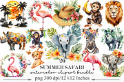 Watercolor African Summer Safari, an Illustration by Designking (Thumbnail 1 of 5)