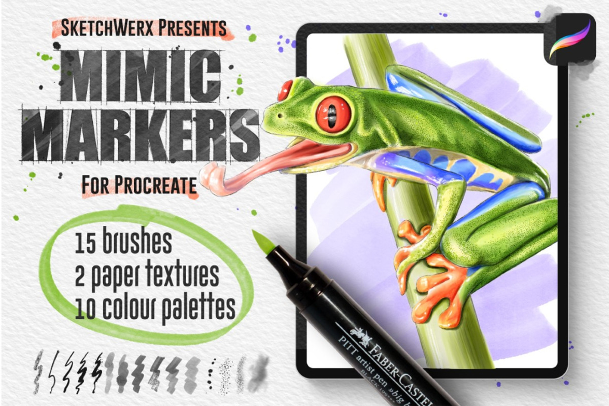 Mimic Markers for Procreate, a Brush Add-On by SketchWerx (Photo 1 of 11)