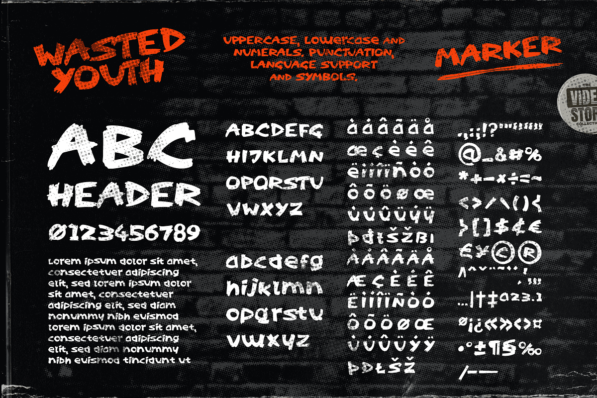 Wasted Youth: 90s Grunge Brush Font, a Handwritten Font by Wingsart Studio (Photo 5 of 20)