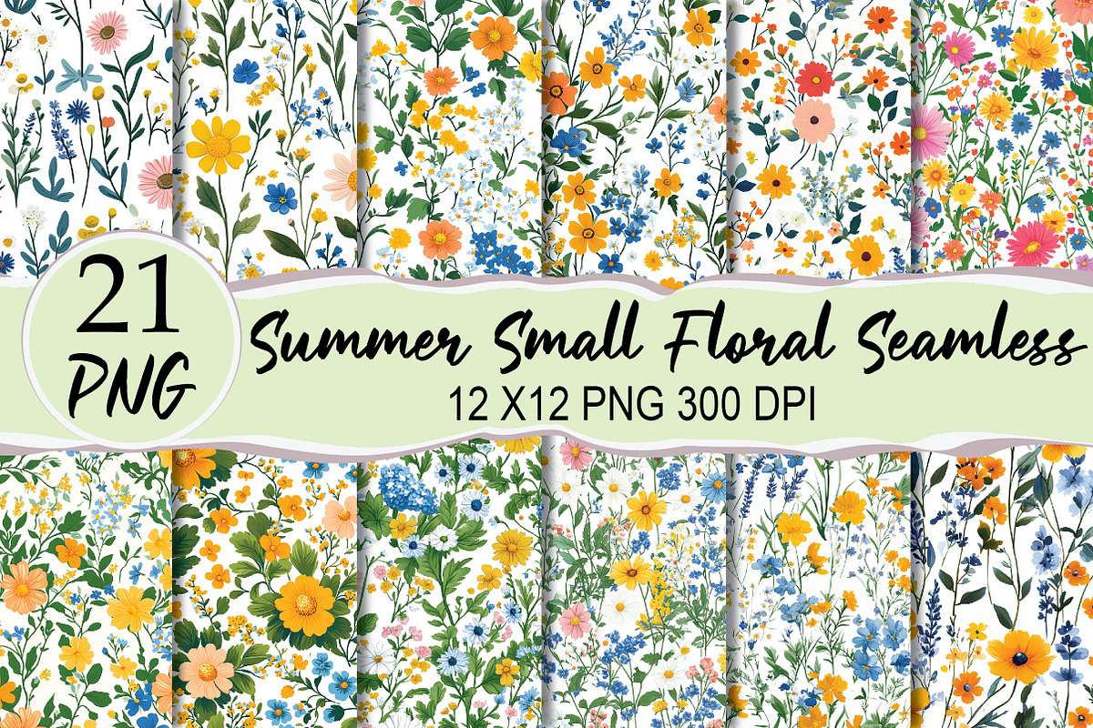 Summer Small floral seamless pattern, a Seasonal Illustration by Daily.Designs (Photo 1 of 5)