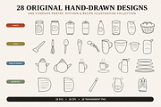 28 Hand-Drawn Kitchen Doodles, a Food Illustration by Designs24hr (Thumbnail 2 of 9)