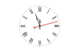 Modern vintage black clock red hand, an Object Illustration by kotoffei