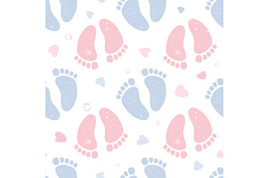 Seamless gender reveal pattern with, a Texture Illustration by Toltemara