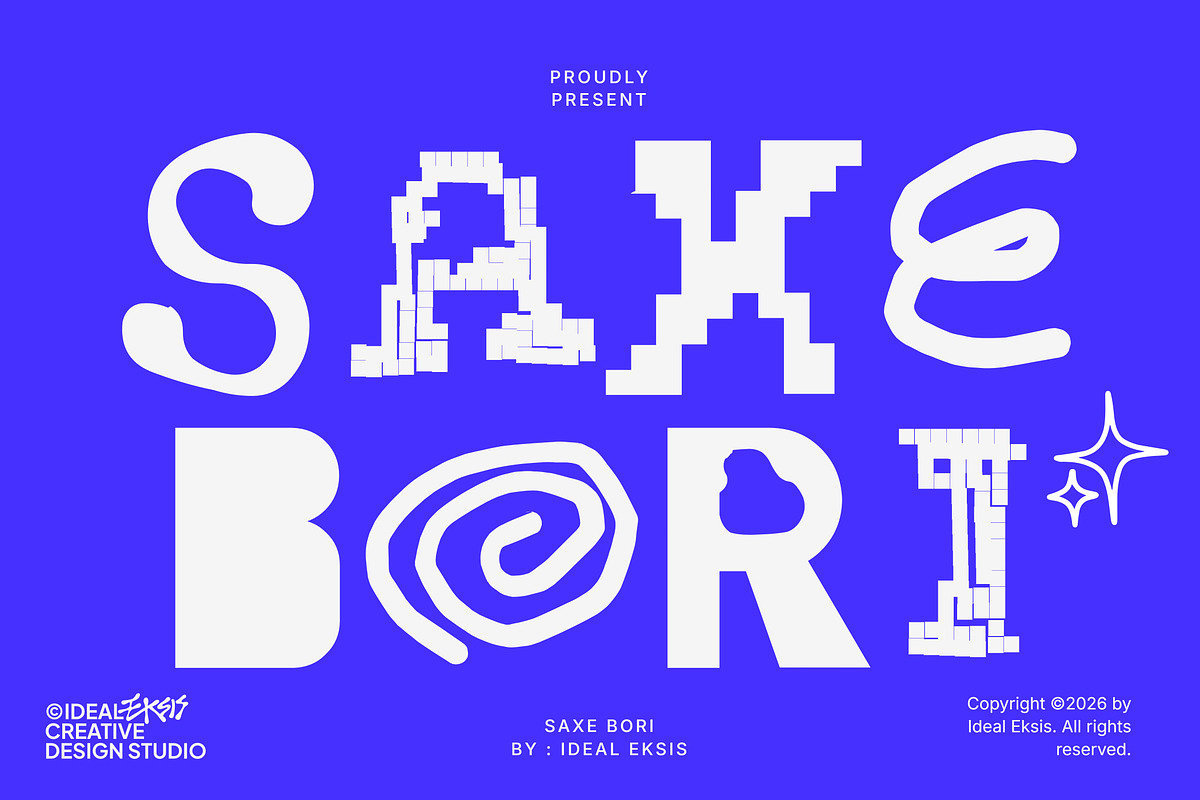 Saxe Bori Typeface, a Sans Serif Font by Ideal Eksis (Photo 1 of 8)