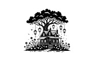 Tree House Silhouette SVG Bundle, an Illustration by jahid234 (Thumbnail 19 of 31)