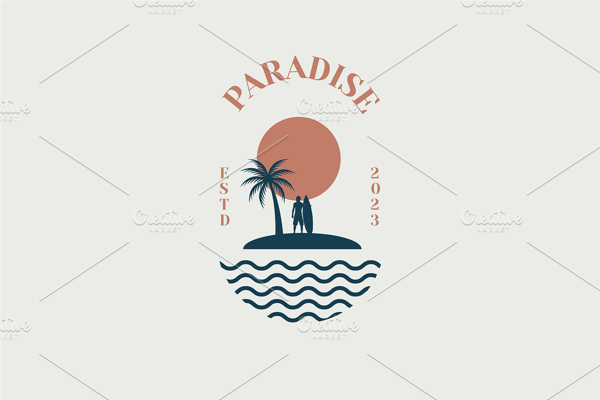 Paradise Island Beach Logo Set, a Branding & Logo Template by Dyn Studio (Photo 5 of 6)