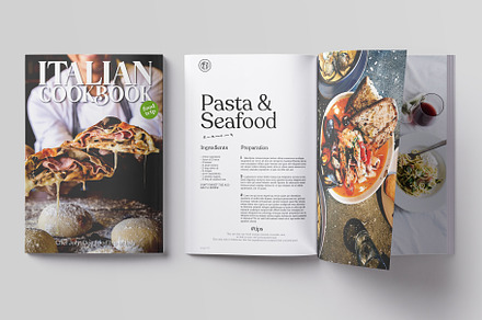 Italian CookBook Magazine Template, a Magazine Template by DeLaGranSiete