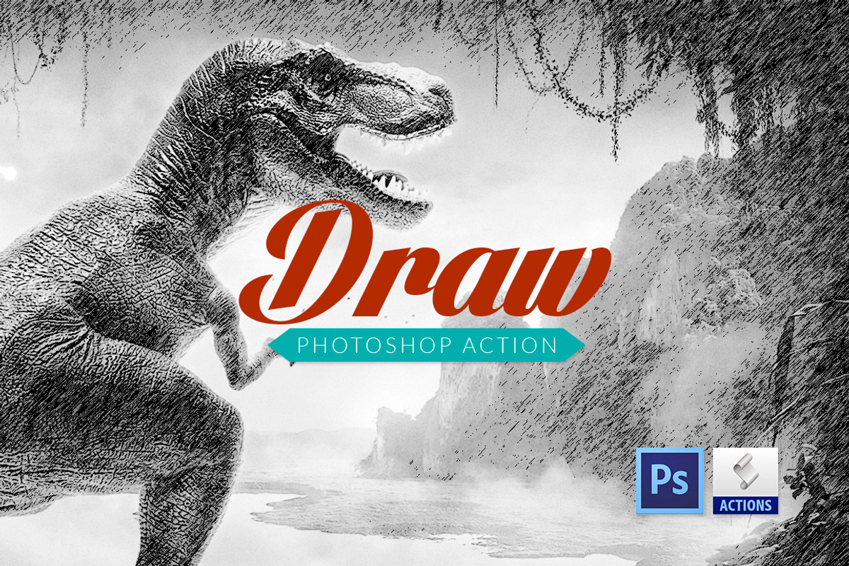 Draw effect | Photoshop action, an Action Add-On by Graphicboom (Photo 1 of 3)