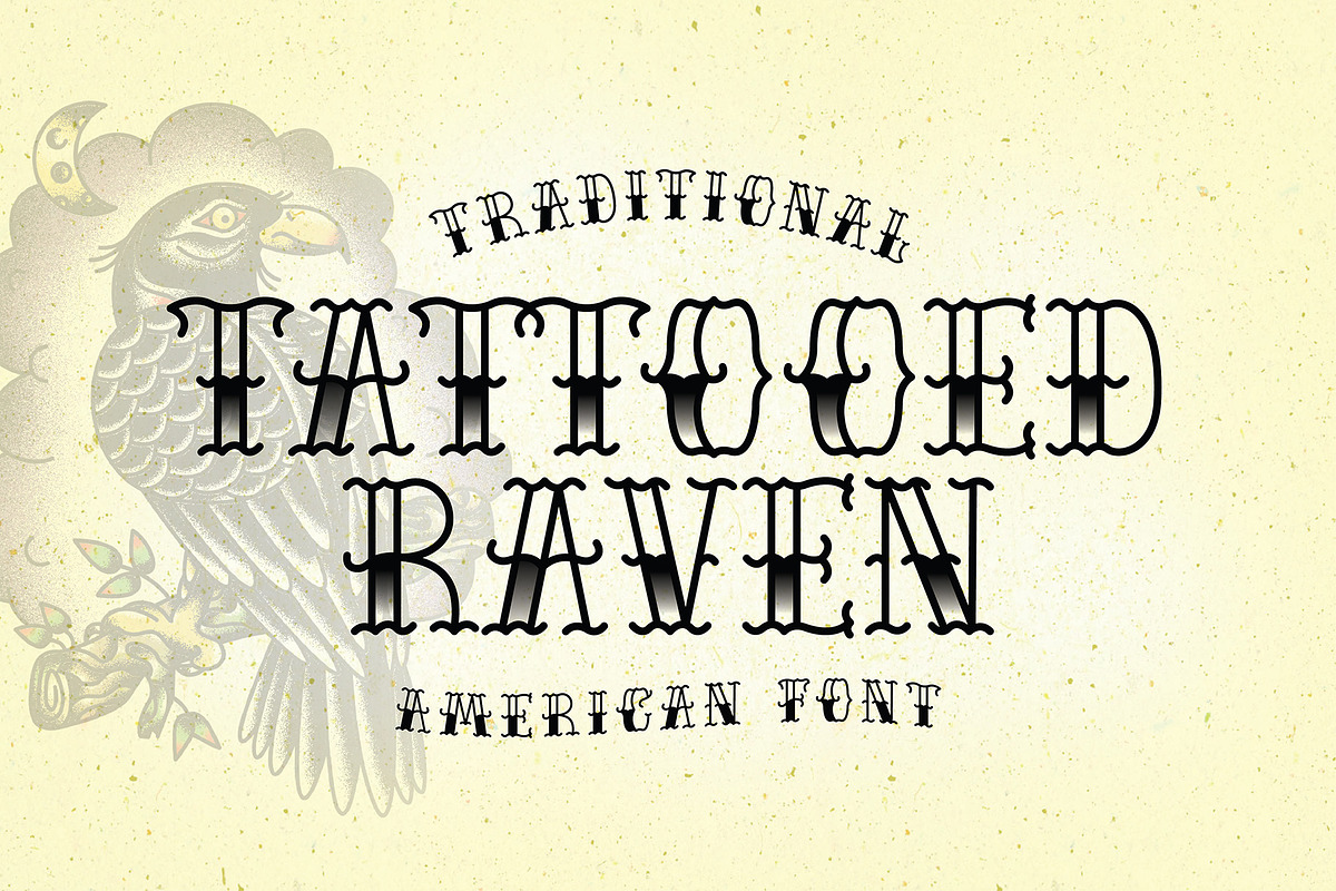 Tattooed Raven, a Blackletter Font by Dead Moose Studio (Photo 1 of 11)