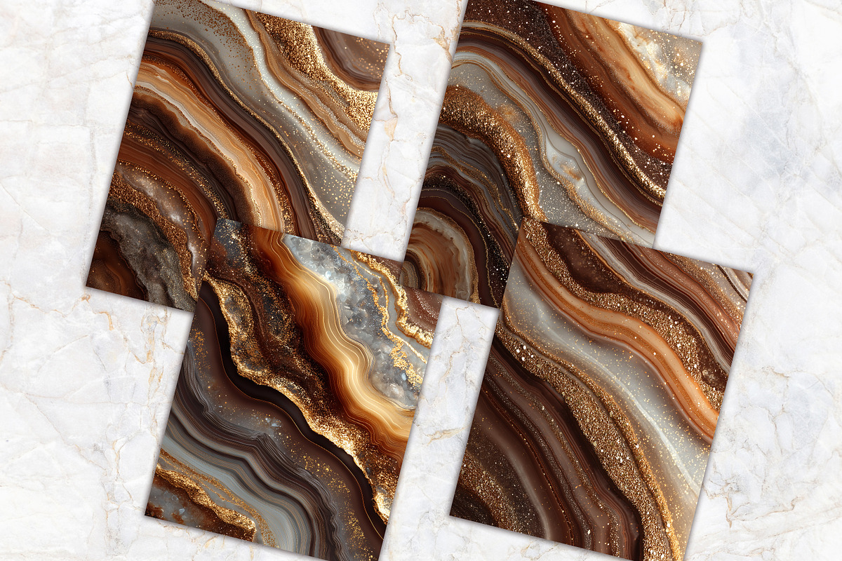 Golden Brown Agate Scrapbook Page, a Background Graphic by V Design Creator (Photo 8 of 12)