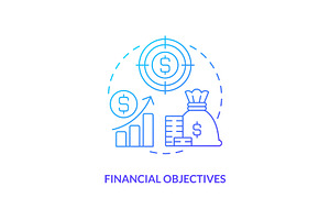 Financial objectives blue gradient, an Icon by IMG Visuals
