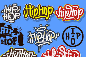 21 Hip Hop Letterings, Tags, Labels