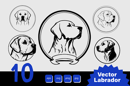 Vector Labrador dog silhouette
